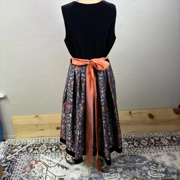 Krüger Dirndl Dress Set EU 46 U 14 3 Piece Set Oktoberfest Velvet Bodice German - Picture 2 of 14